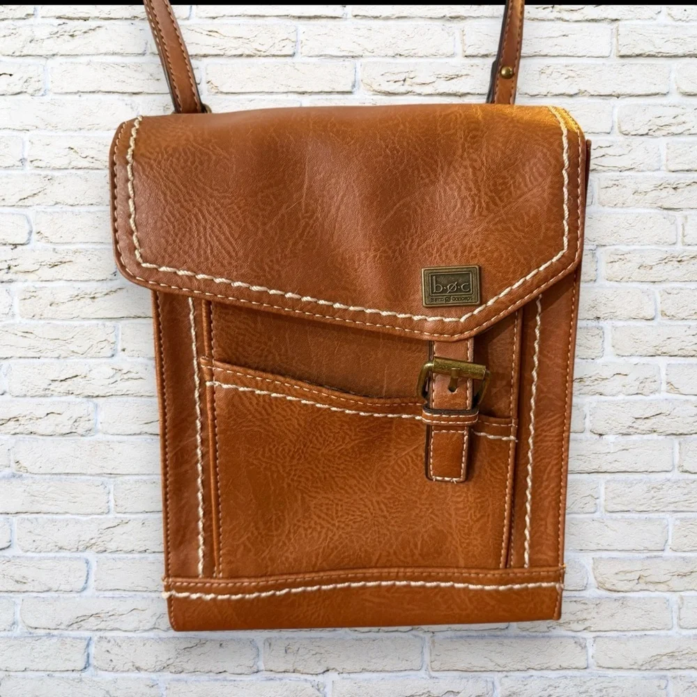 BOC Brown Faux Leather Crossbody Bag